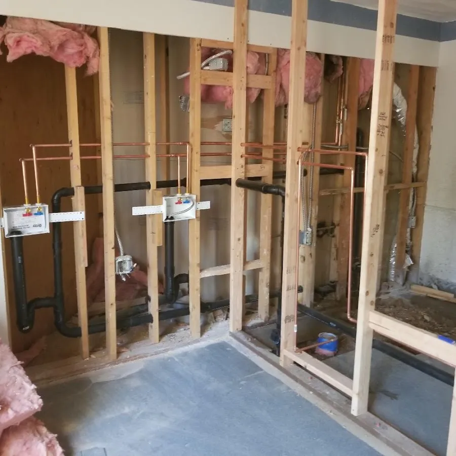 Copper pipe rough-in and plumbing installation in Morristown
